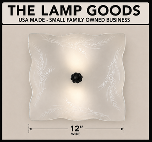 Harvest Sheaf Etched Glass Ceiling Light