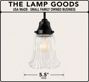 Heavy Pressed Scallop Flare Holophane Pendant