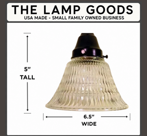 Heavy Vintage Clear Holophane Glass - The Lamp Goods