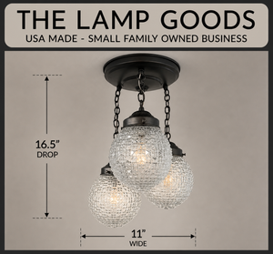 Heirloom Vintage Diamond Square Trio Ceiling Light - The Lamp Goods