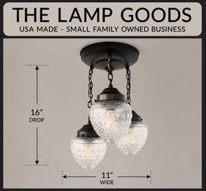 Heritage Hobnail Acorn Trio Ceiling Light - The Lamp Goods