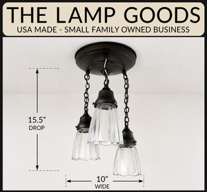 Heritage Ribbed Prism Ceiling Light Trio - The Lamp Goods