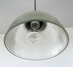 Antique 1960's Factory Holophane Chandelier Light