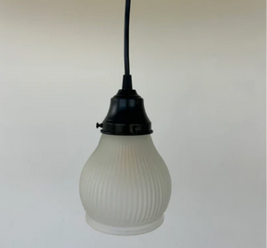 Holophane Fluted Pear Frosted Glass Wall Sconce or Pendant Light - The Lamp Goods