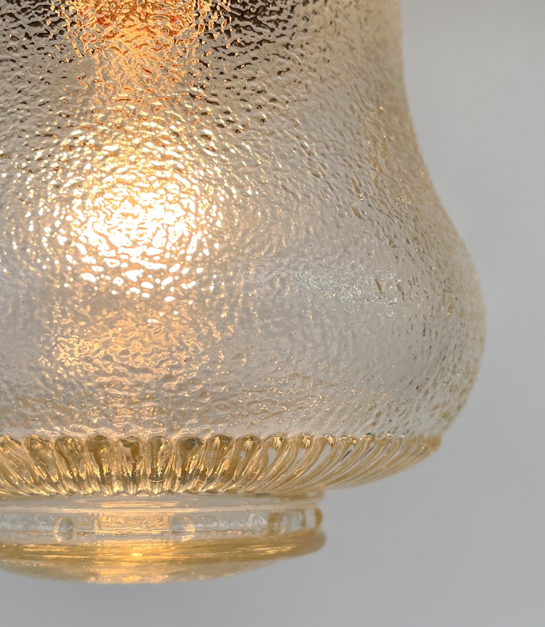 Amber Antique 1960's Glass PENDANT Light