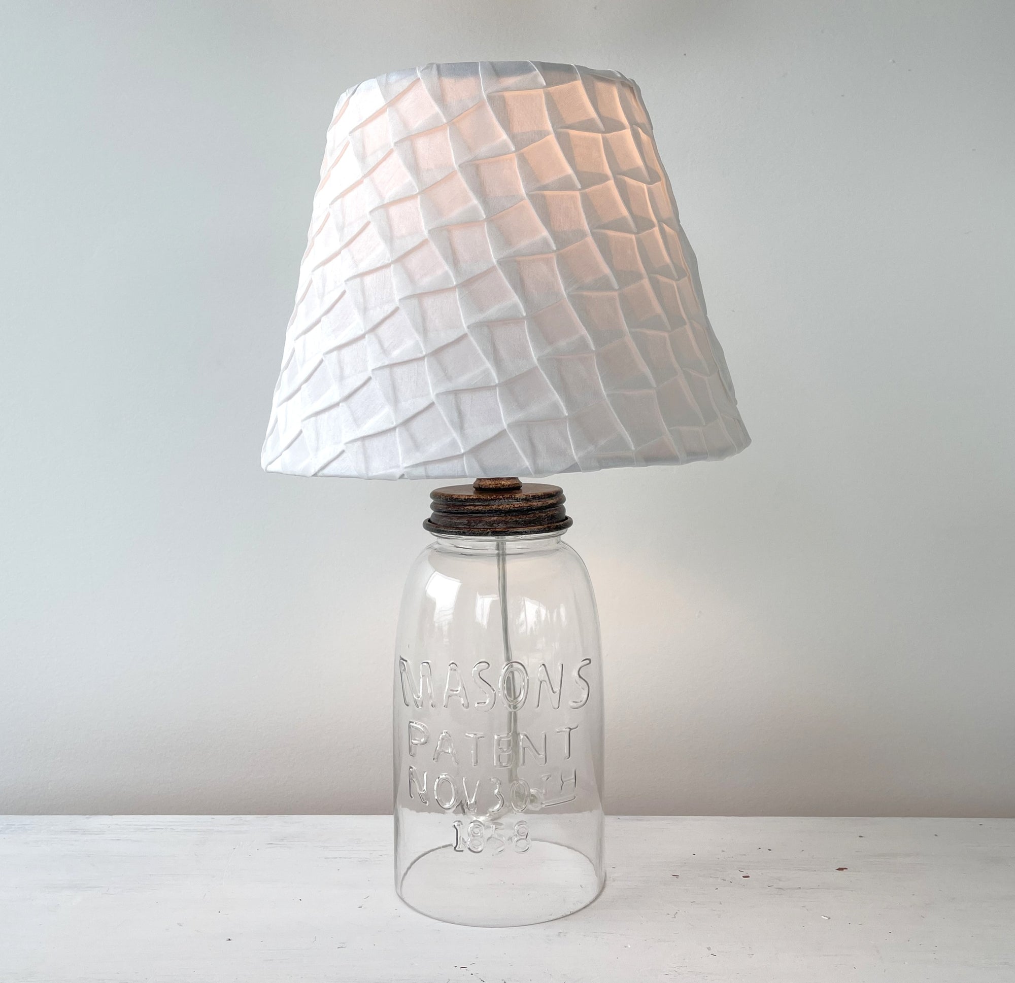 Mason Jar LAMP TABLE - (No shade included)