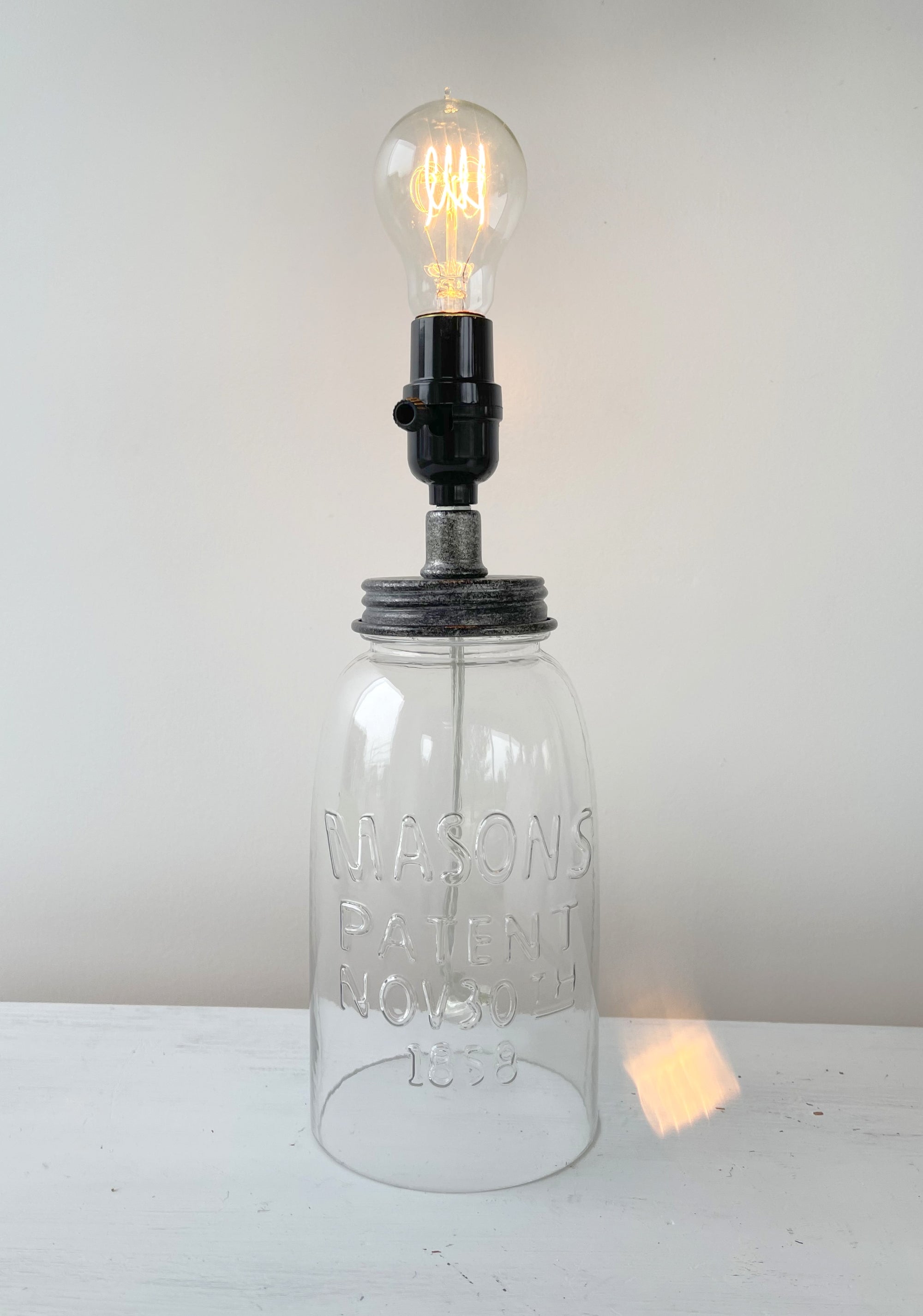 Mason Jar LAMP TABLE - (No shade included)