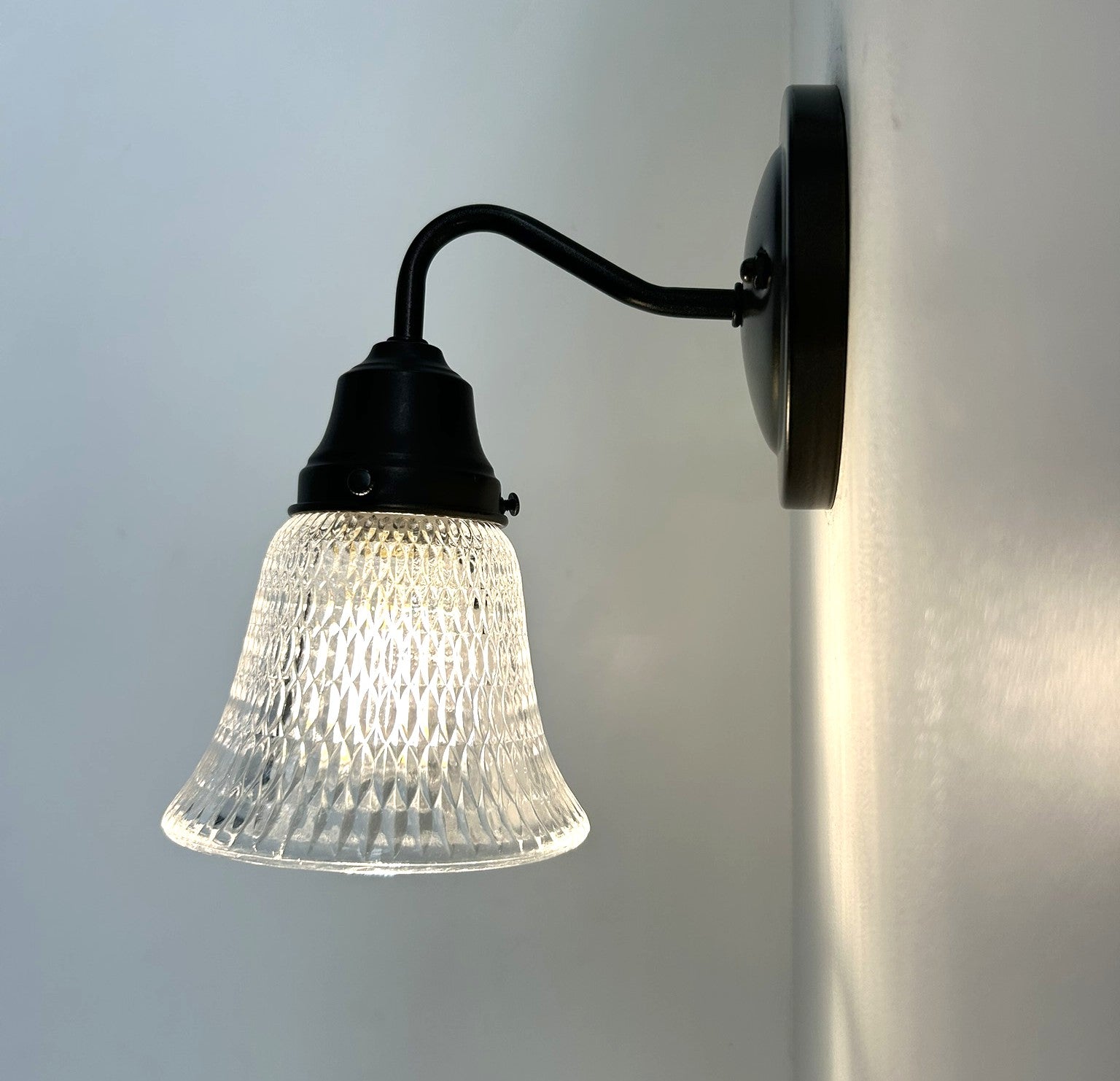 Heavy Vintage Clear Holophane Glass - The Lamp Goods