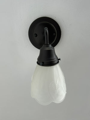 Frosted Embossed Fruit and Leaf Sconce or Pendant