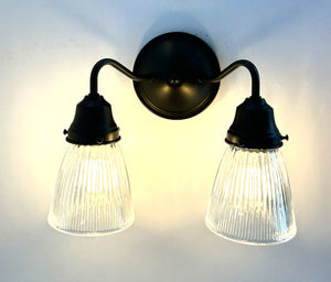 Minimalist Antique Glass Light Pendant or Sconce