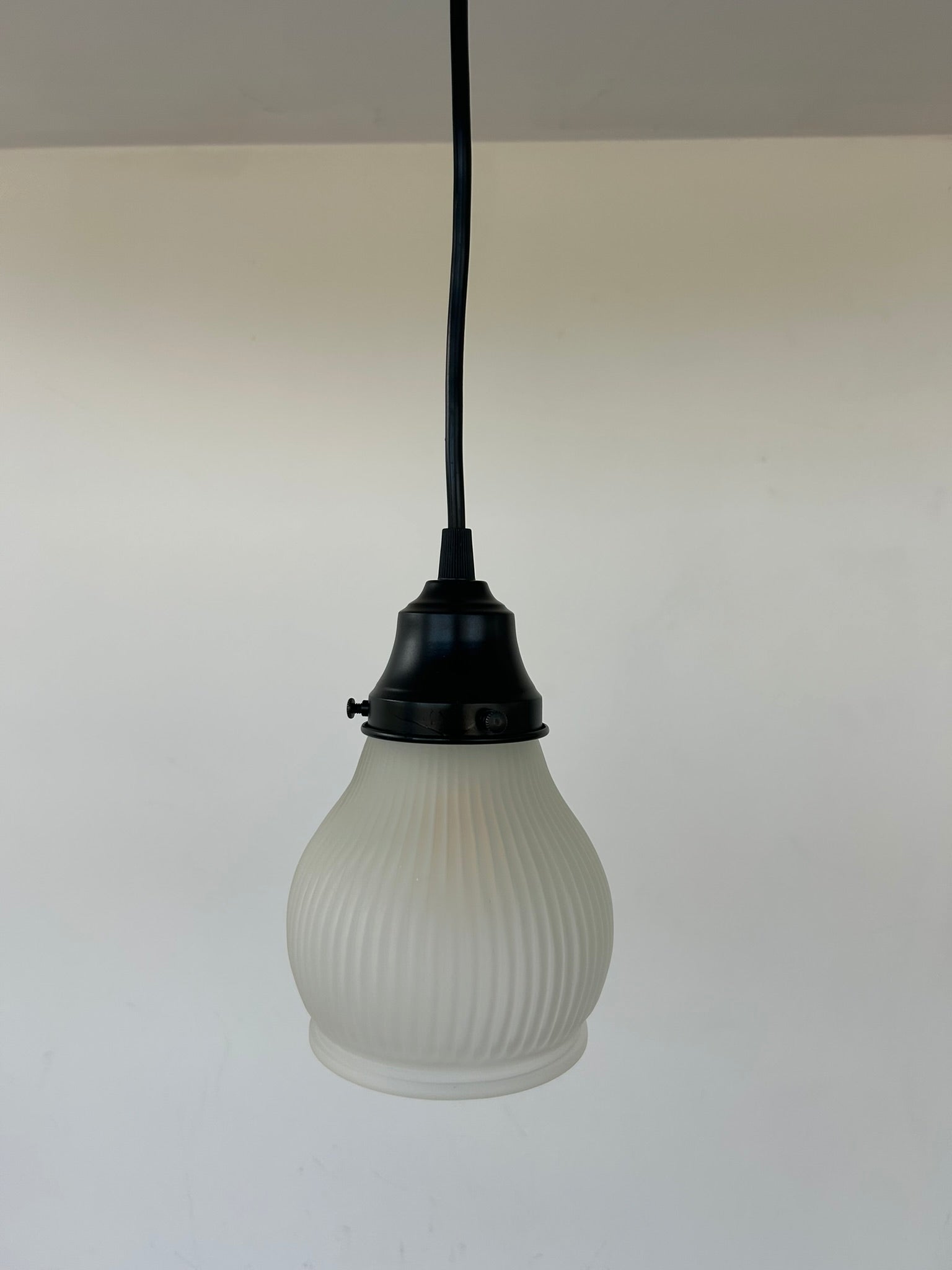 Holophane Fluted Pear Frosted Glass Wall Sconce or Pendant Light - The Lamp Goods