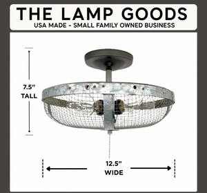 Industrial Farmhouse Screen Flush Mount Ceiling Light