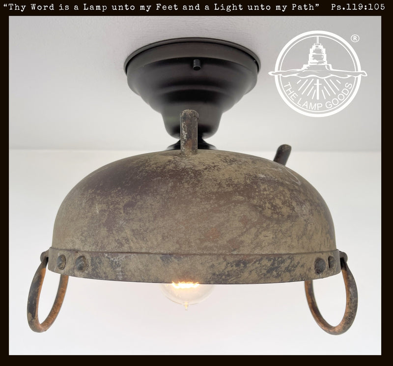 Iron Rustic Industrial Ceiling Light Fixture - The Lamp Goods