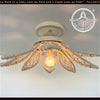 IVORY Natural FLORAL Ceiling Light Fixture