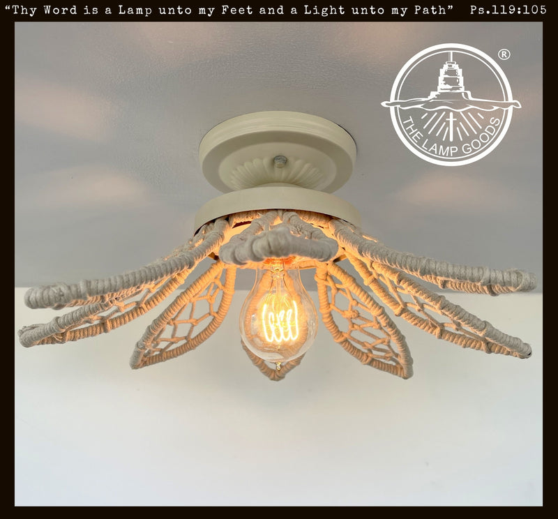 IVORY Natural FLORAL Ceiling Light Fixture - The Lamp Goods