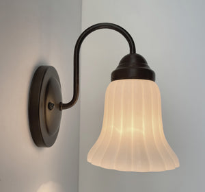 Fluted Milk Glass Wall Sconce