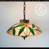 Vintage Stained Glass Floral Glow Pendant Light