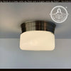 Simple Cottage Opal Schoolhouse Drum Ceiling Light
