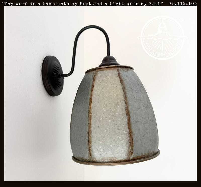 Rustic Octagon Galvanized Dome Industrial Sconce - The Lamp Goods