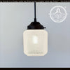 Vintage Diamond-Pattern Square Glass Pendant Light