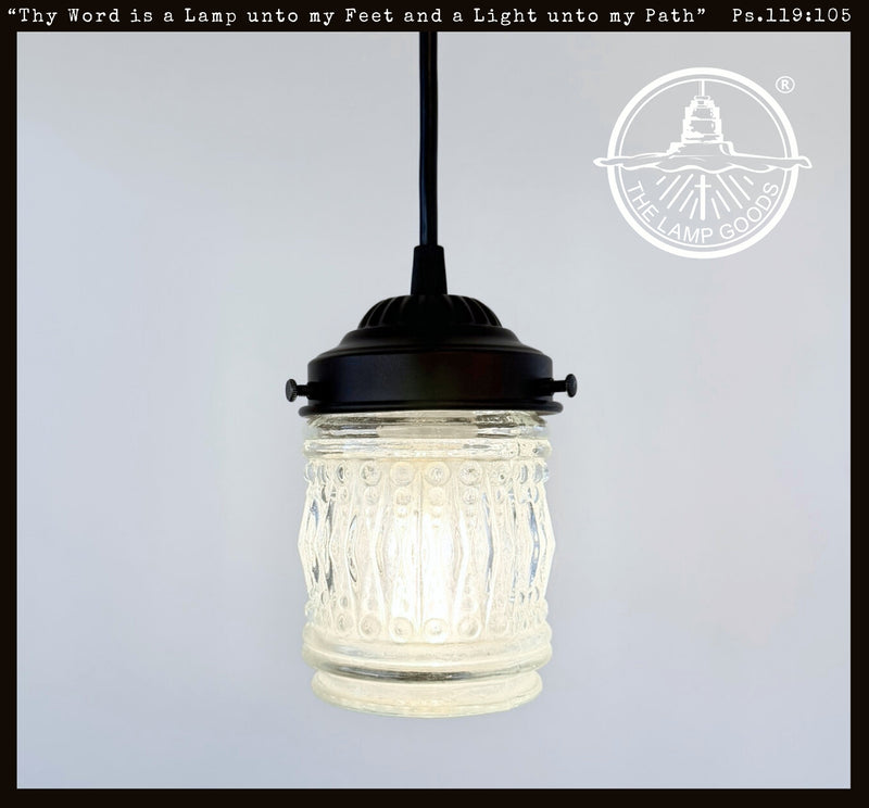 Vintage Hobnail Barrel Glass Pendant Light - The Lamp Goods