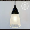 Frosted Ribbed with Clear Floral Base Pendant Light