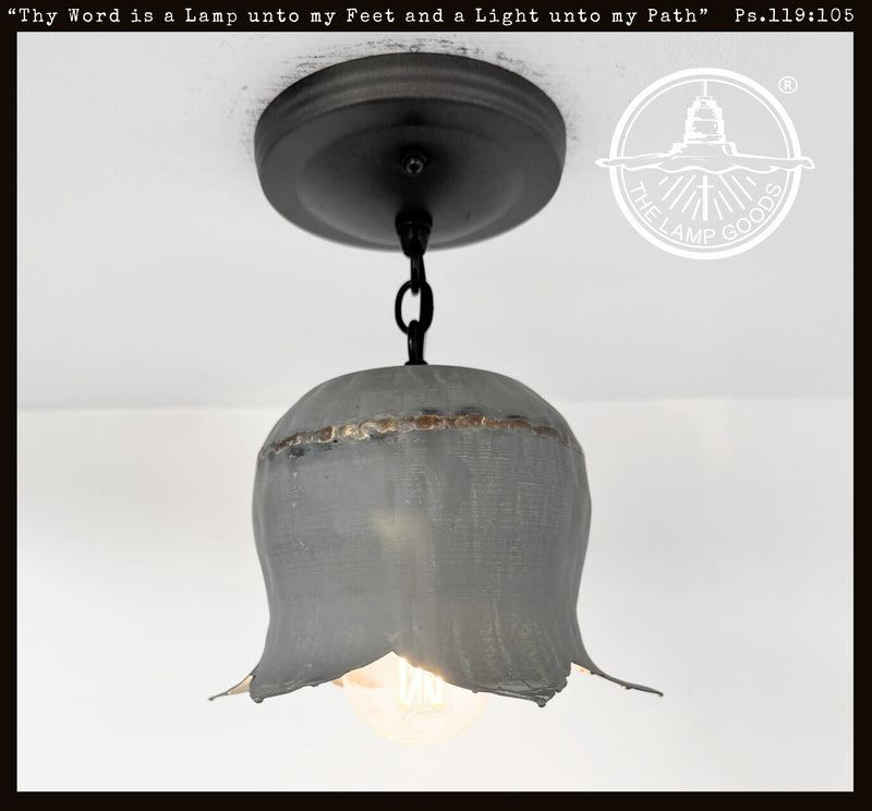 Lotus Galvanized Ceiling Light with Chain - The Lamp Goods