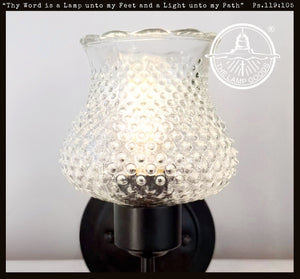 Vintage Hobnail Bloom CLEAR Wall Sconce