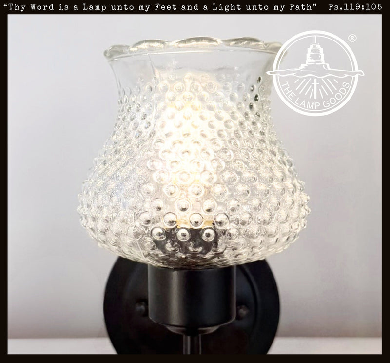Vintage Hobnail Bloom CLEAR Wall Sconce - The Lamp Goods