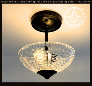 Garden Bloom Cut Crystal Bowl Ceiling Light