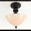 1940’s Floral Panel Ribbed Glass Ceiling Fixture