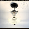 Vintage Diamond Cut Glass Ceiling Light