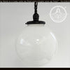 Vintage Milk Glass Ball Pendant Light