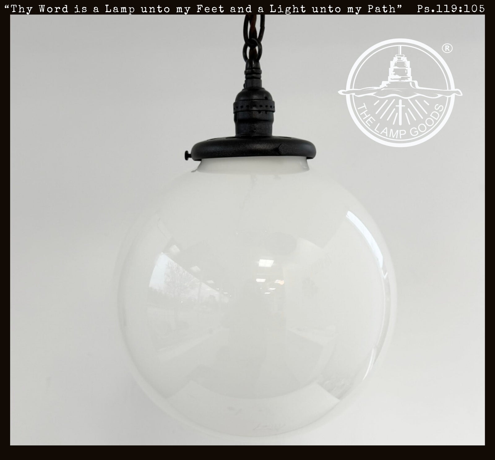 Vintage Milk Glass Ball Pendant Light