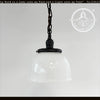 Vintage Milk Glass Schoolhouse Dome Pendant Light