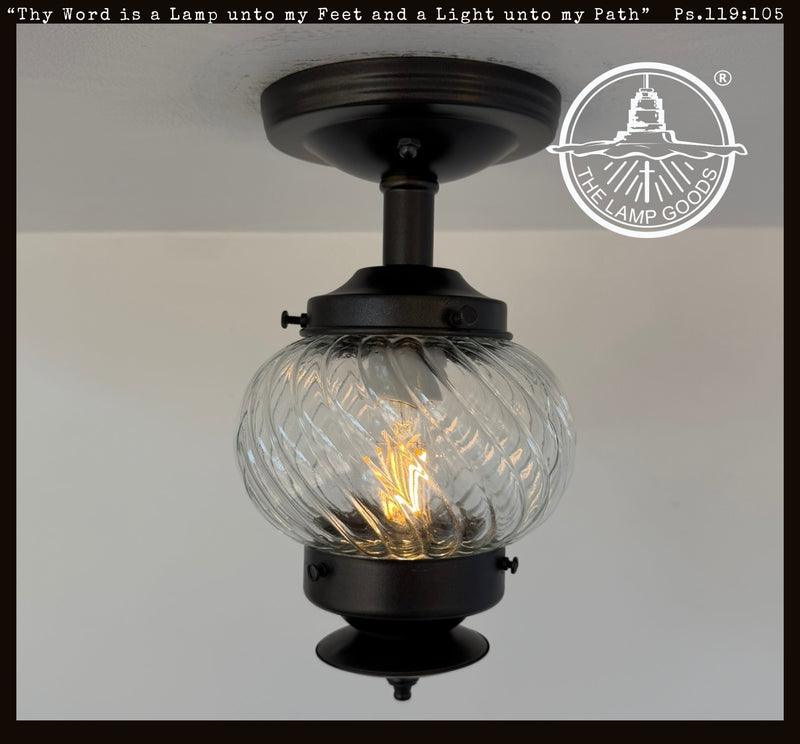 Vintage Twisted Glass Lantern Ceiling Light - The Lamp Goods