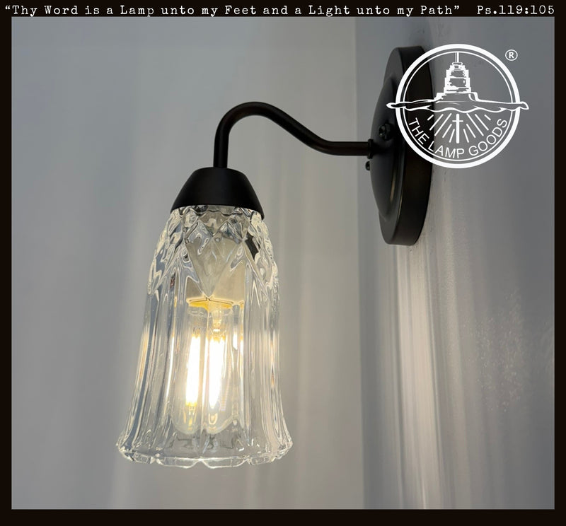 Classic Fluted Pressed Glass Wall Sconce - The Lamp Goods