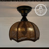 Harvest Weave Dark Rattan Ceiling Light