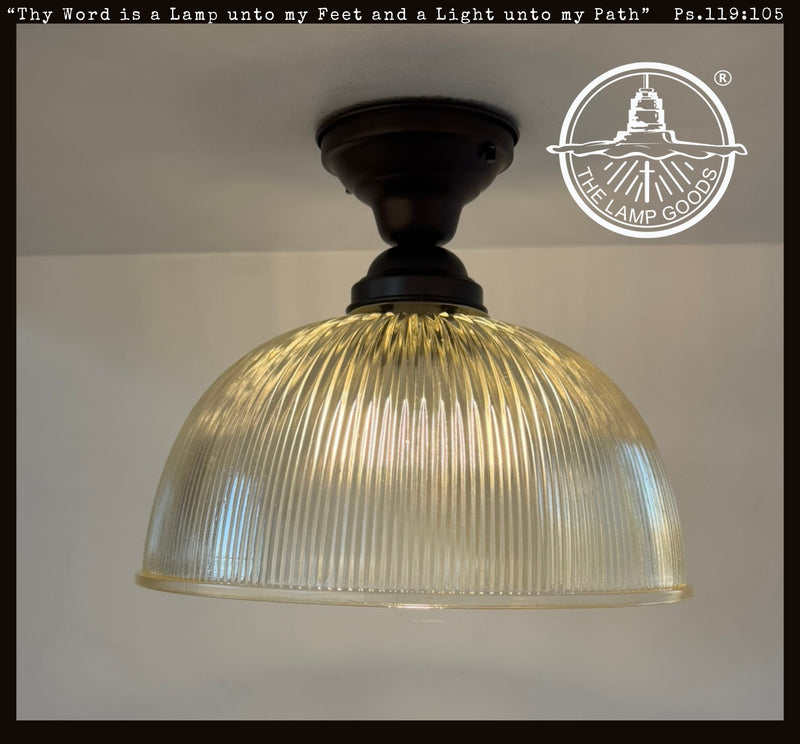 Farmhouse Factory Style Holophane Dome Light - The Lamp Goods