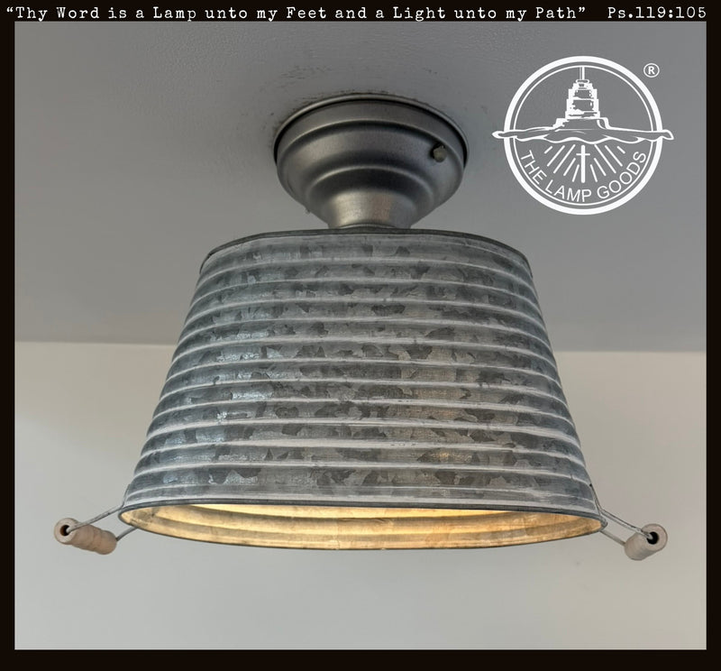 Barnstead Galvanized Wash Tub Flush Mount - The Lamp Goods