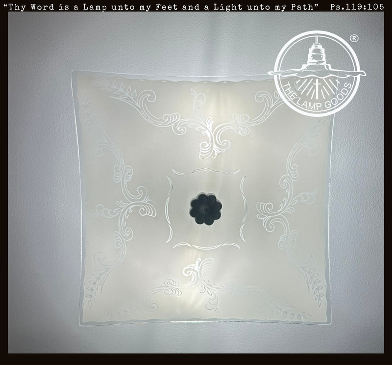 Victorian Scroll Etched Glass Ceiling Light - The Lamp Goods