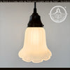 Vintage Angled Ribbed Glass Pendant Light