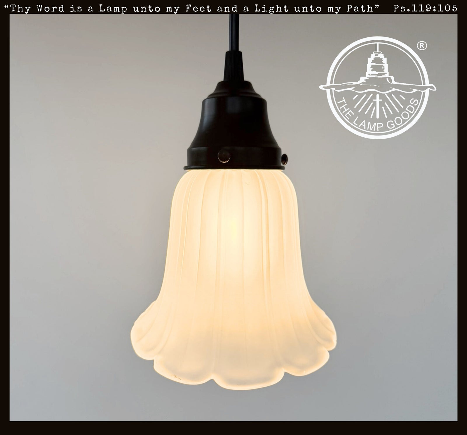 Vintage Angled Ribbed Glass Pendant Light