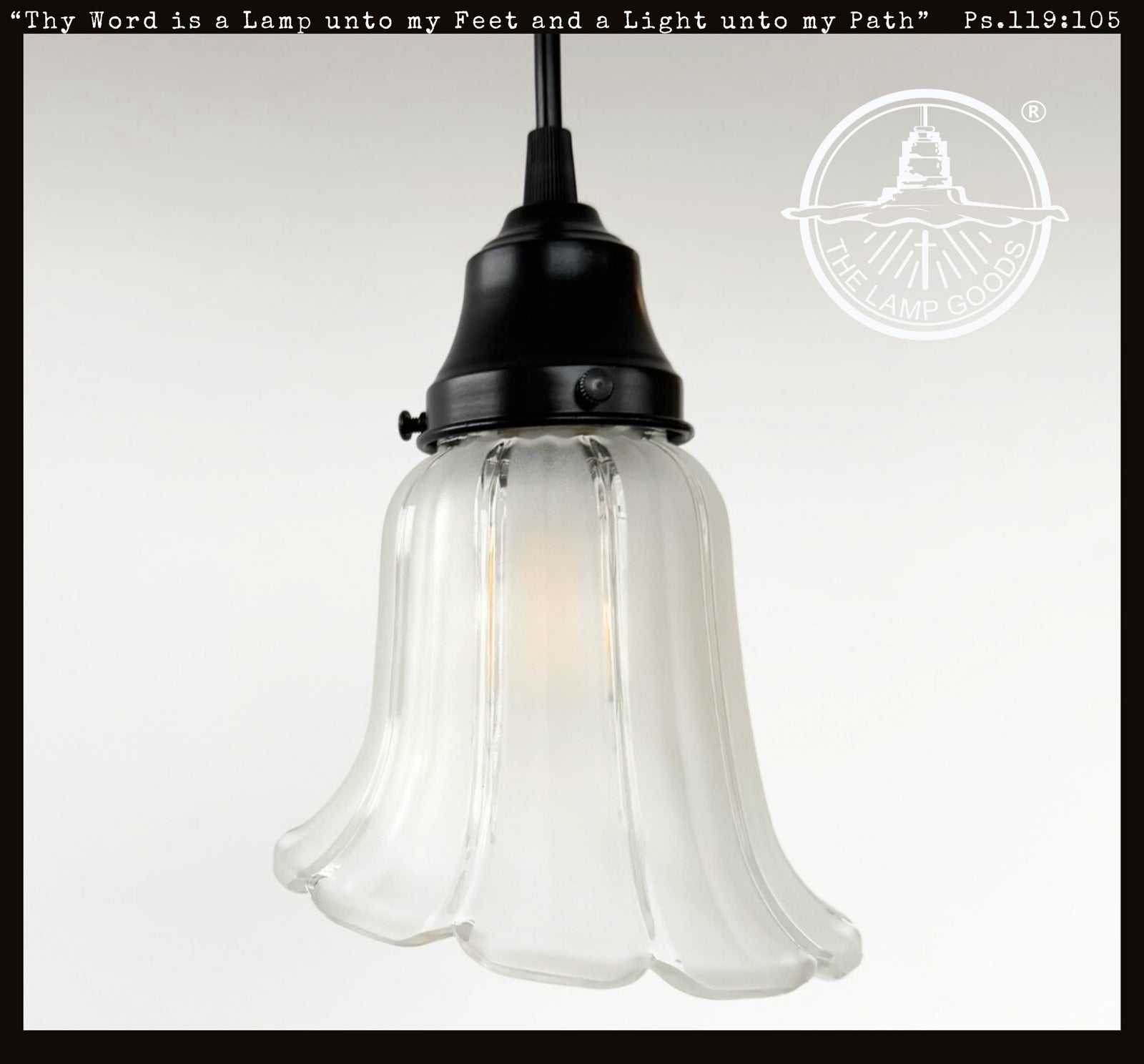 Frost and Clear Ribbed Angled Glass Pendant Light