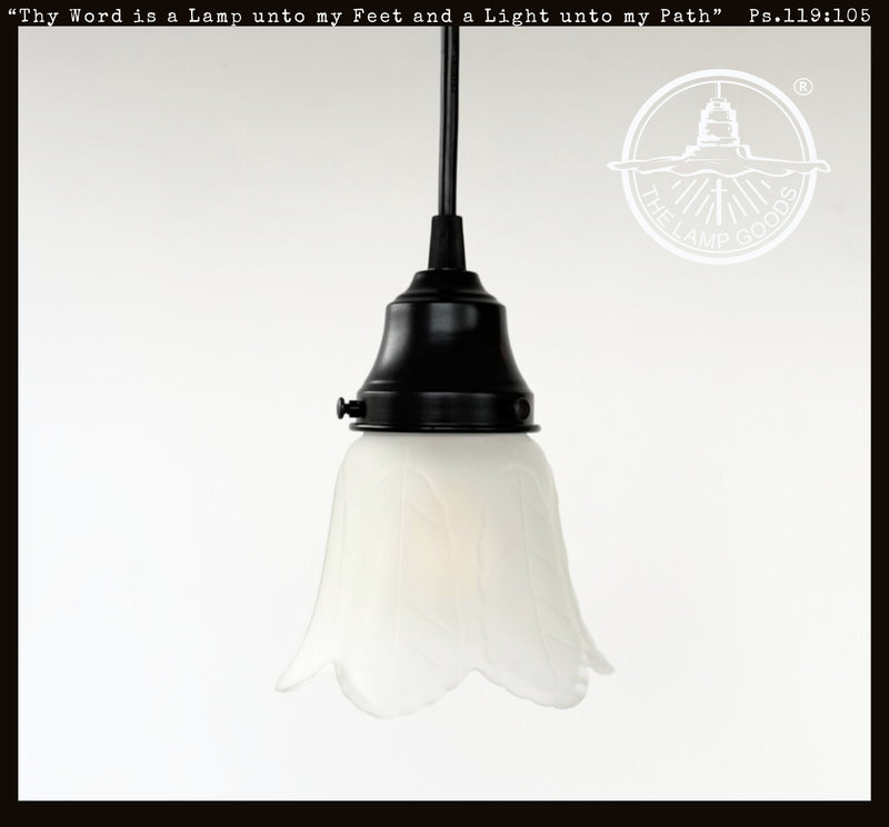 Frosted Art Deco Leaf Pendant - The Lamp Goods