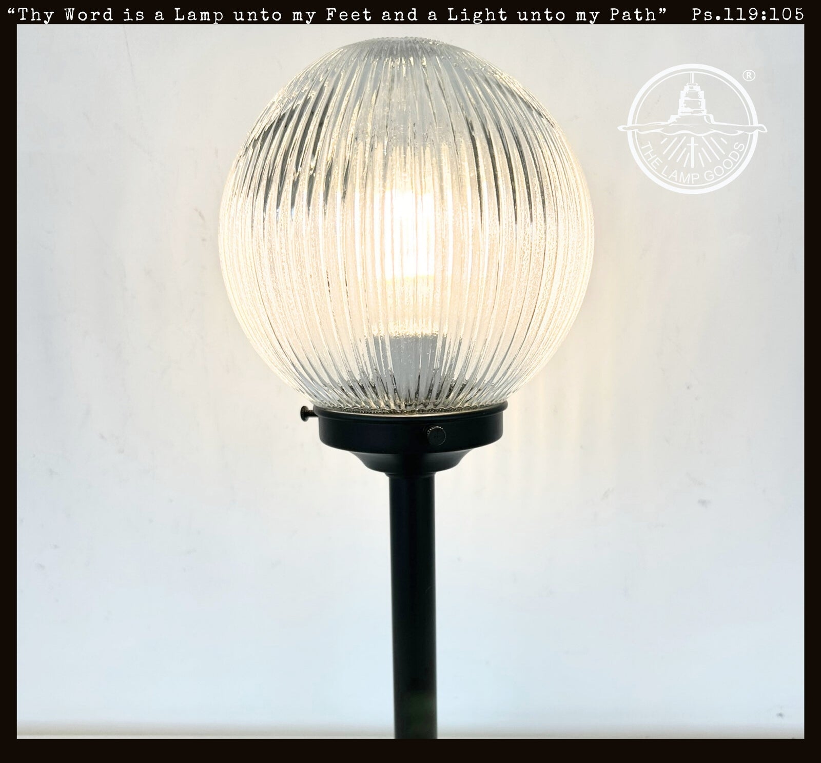 Farmhouse Holophane Globe Table Lamp