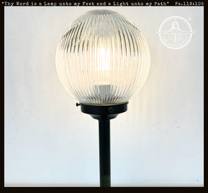 Farmhouse Holophane Globe Table Lamp