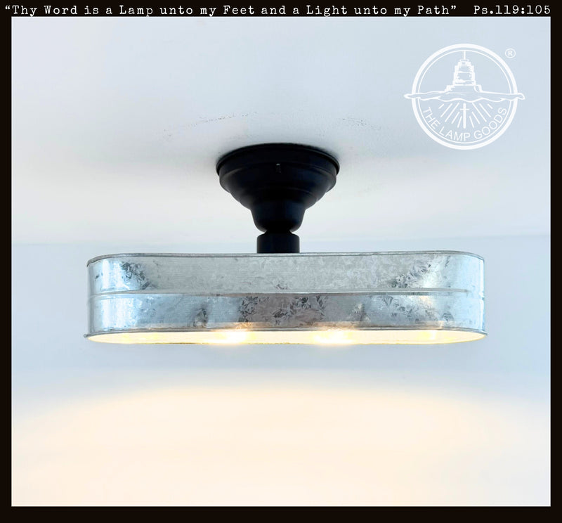 Modern Farmhouse Galvanized Metal Ceiling Light - The Lamp Goods
