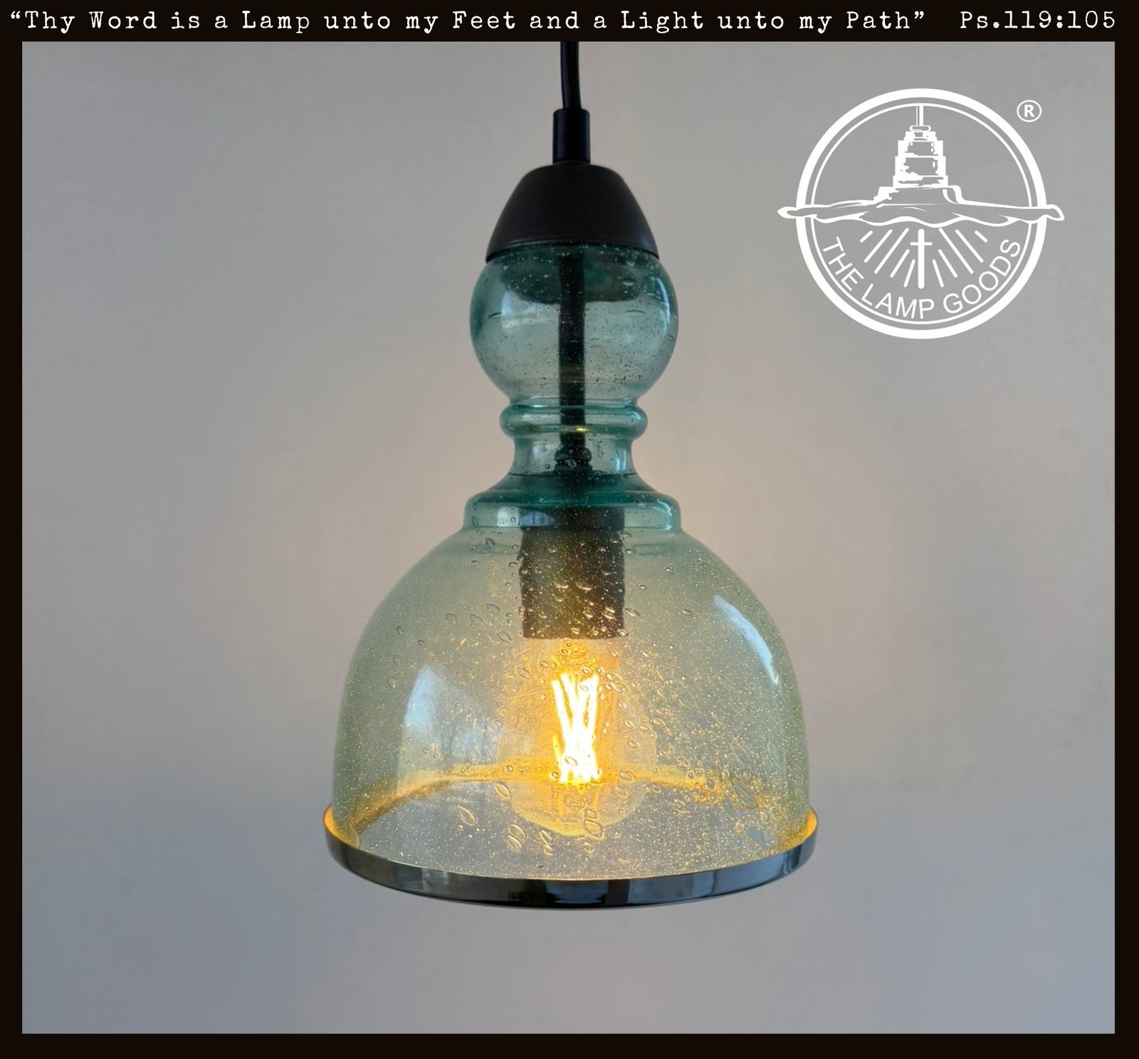 Sea Glass Seeded Farmhouse Pendant Light