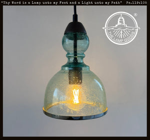 Sea Glass Seeded Farmhouse Pendant Light